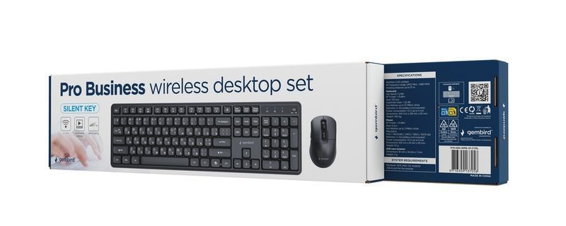 Комплект клавиатура и мышь Gembird KBS-WMS-01-CYRL, чёрный