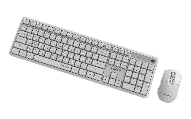 Комплект клавиатура и мышь Gembird KBS-WMS-01-W-CYRL, белый