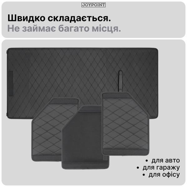 Органайзер в багажник авто JoyPoint L 55х30х30 см автомобильный складной из экокожи с ручкой чёрный жёсткий вместительный фото