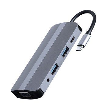 Док-станція Cablexpert A-CM-COMBO8-02 USB-C 8-в-1, HDMI і VGA