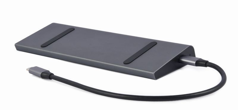 Док-станція Cablexpert A-CM-COMBO9-02 USB-C 9-в-1, сіра