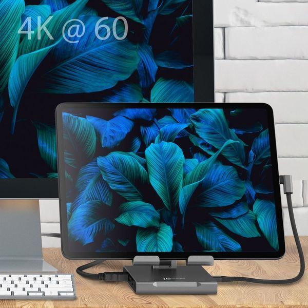 Док-станція J5create JTS224-N 8-в-1 з підставкою для iPad, сіра