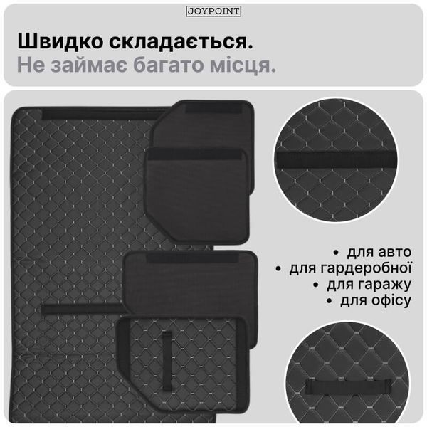 Автомобільний органайзер в багажник JoyPoint з екошкіри складна автосумка 60&times;32&times;32 см 65 л з перегородками для зберігання речей сіра прошивка фото