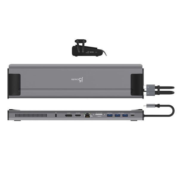 Док-станція J5create JCD552-N USB-C 12-в-1, сіра з чорним