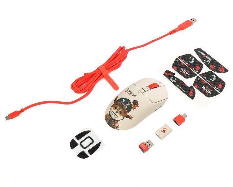 Миша ігрова бездротова Bloody R72 Ultra Proxy Boom, біла фото