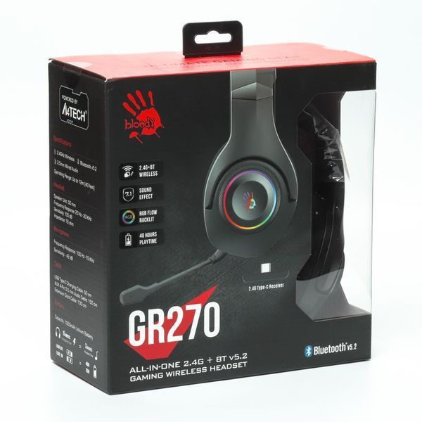 Наушники игровые беспроводные Bloody GR270, чёрные