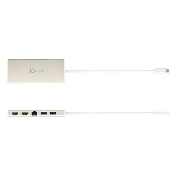 Док-станція J5create JCD381-N USB-C 6-в-1, шампань металік