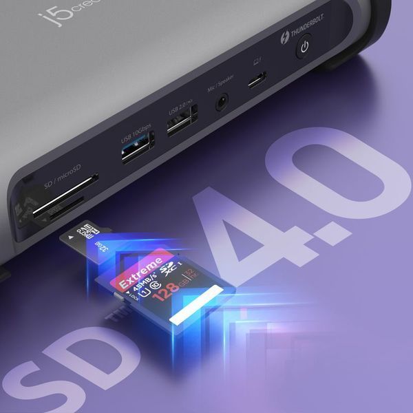 Док-станція J5create JTD568-EN Thunderbolt 4 15-в-1, темно-сіра