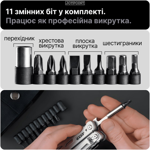 Мультитул нож складной JoyPoint 28 в 1 многофункциональный карманный инструмент с плоскогубцами и отверткой для авто туризма и дома фото