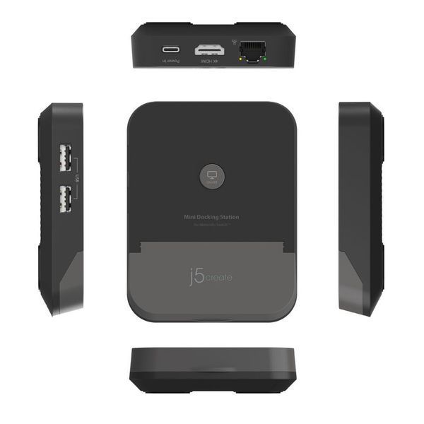 Док-станція J5create JCD620-N для Nintendo Switch, чорно-сіра