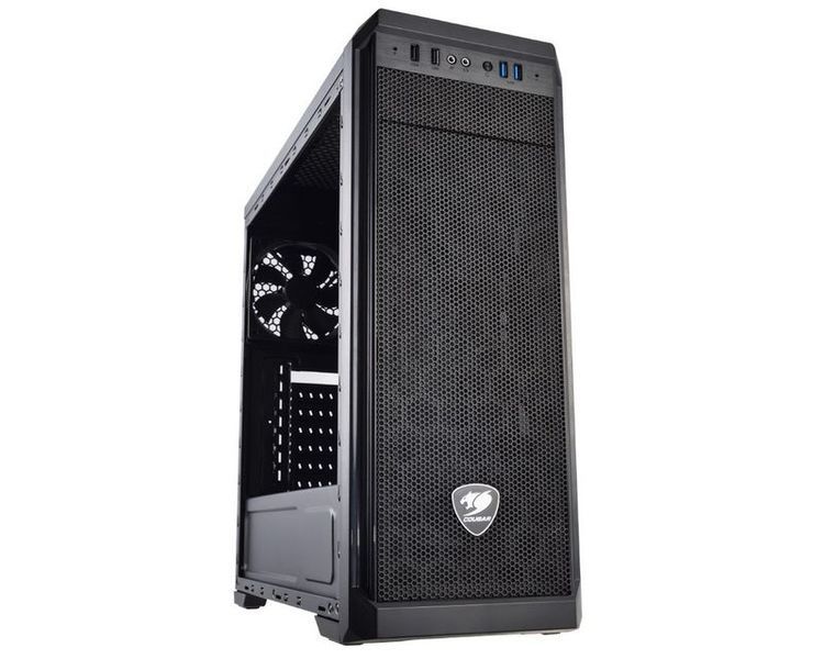 Корпус для ПК Cougar MX330-G черный игровой Mid Tower ATX со стеклянной боковой панелью, вентилятором 120 мм, видеокартой до 350 мм, радиатором 240 мм фото