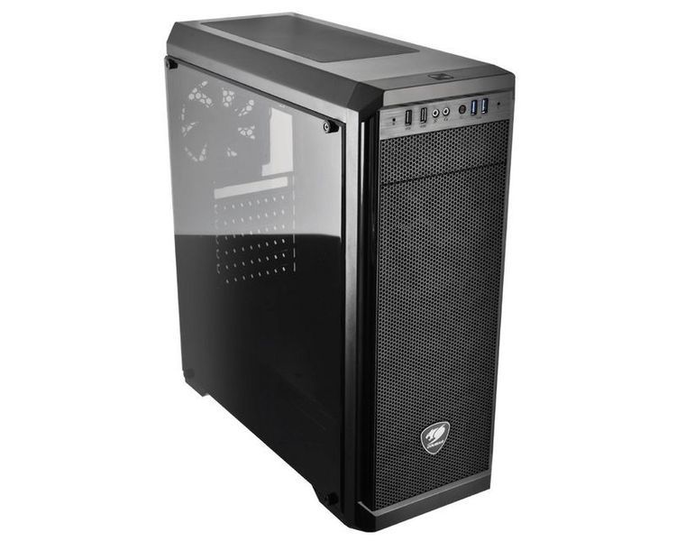 Корпус для ПК Cougar MX330-G черный игровой Mid Tower ATX со стеклянной боковой панелью, вентилятором 120 мм, видеокартой до 350 мм, радиатором 240 мм фото