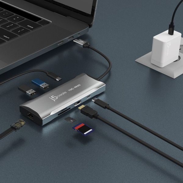 Док-станция J5create JCD393-N USB-C 7-в-1, Space Grey