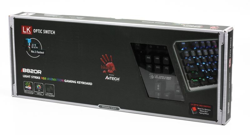 Игровая клавиатура Bloody B820R чёрная, оптические переключатели Red фото