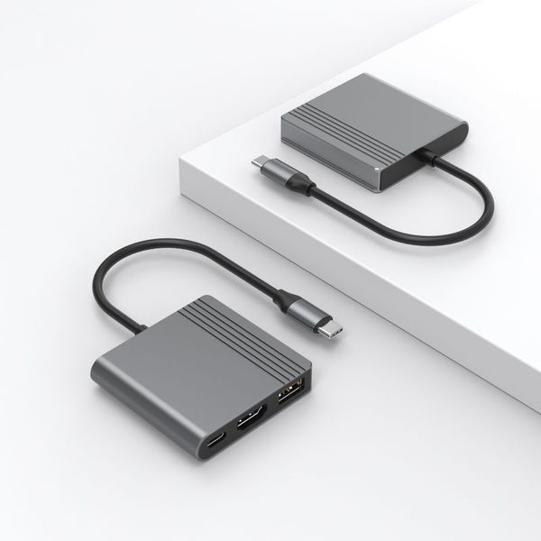 Мультиадаптер USB-C Cablexpert A-CM-COMBO3-05 3-в-1, серый
