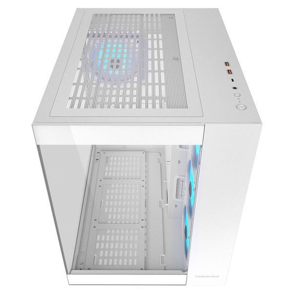 Корпус игровой Cougar FV150 RGB двухкамерный Midi Tower, белый фото