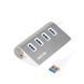 USB-хаб Maxxter HU3A-4P-01 на 4 порти USB 3.0, сріблястий фото 1