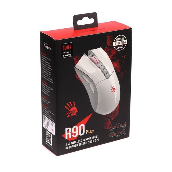 Мышь игровая беспроводная Bloody R90 Plus, белая фото