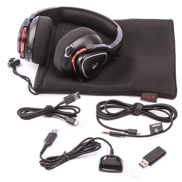 Наушники игровые беспроводные Bloody MR710 с микрофоном, чёрные