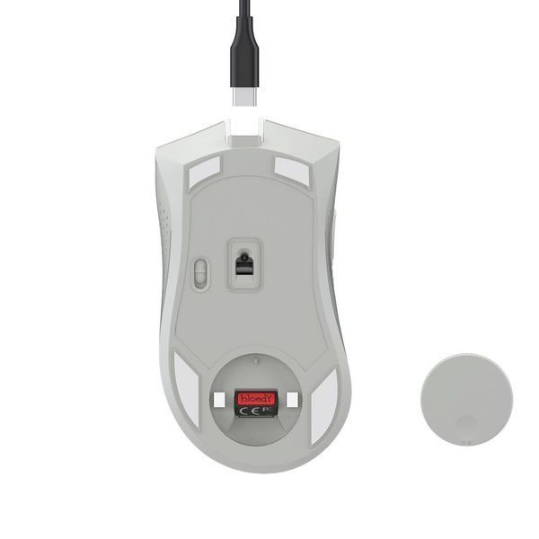 Мышь игровая беспроводная Bloody R90 Plus, белая фото