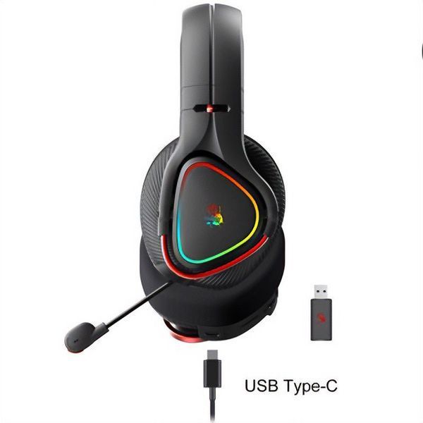 Наушники игровые беспроводные Bloody MR710 с микрофоном, чёрные