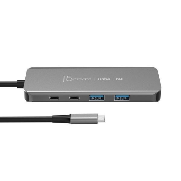 USB-хаб J5create JCH453-N USB4 на 5 портів з HDMI 8K, сірий