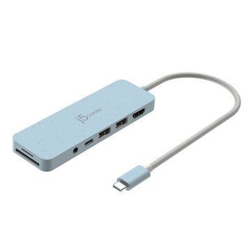 USB-хаб J5create JCD373EC-N 6-в-1 з HDMI і картрідером, блакитний