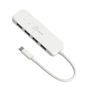 USB-хаб J5create JCH341EW-N на 4 порти USB-A, білий