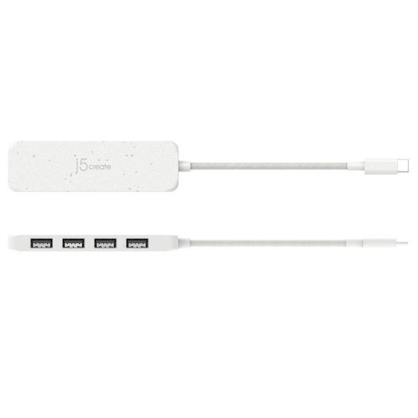 USB-хаб J5create JCH341EW-N на 4 порта USB-A, белый