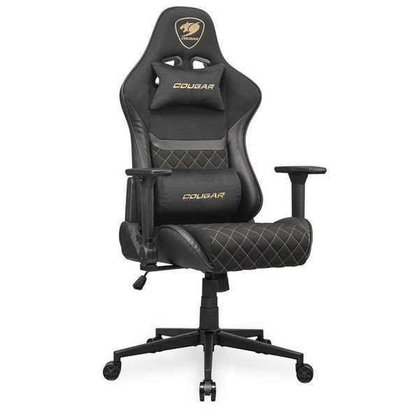 Геймерское кресло Cougar Armor One V2 Gold F, чёрное с золотым фото
