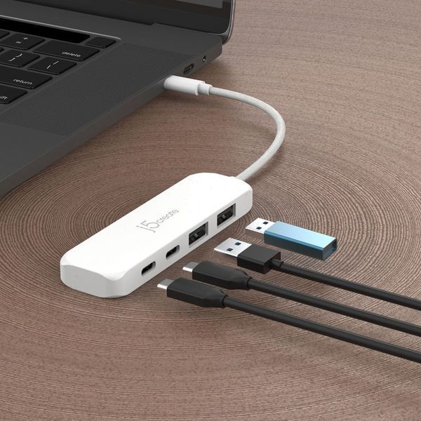 USB-хаб J5create JCH342EW-N на 2 USB-A и 2 USB-C, белый