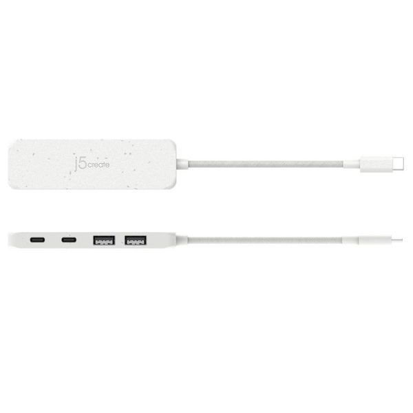 USB-хаб J5create JCH342EW-N на 2 USB-A и 2 USB-C, белый