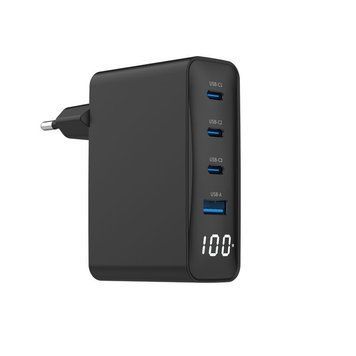 Мережевий зарядний пристрій Gembird TA-UC-PDQC100LCD-01-BK чорний