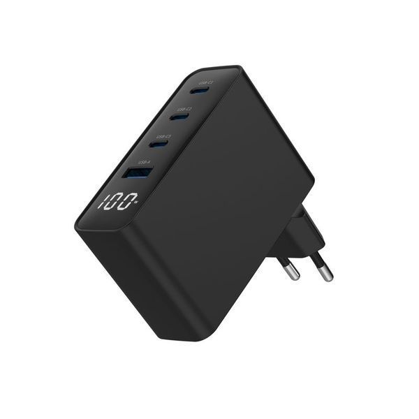 Мережевий зарядний пристрій Gembird TA-UC-PDQC100LCD-01-BK чорний