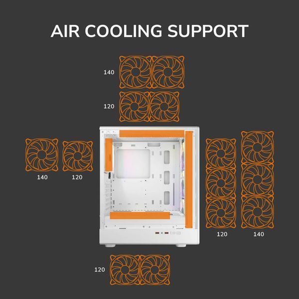 Игровой корпус Cougar Airface Pure RGB белый, 4 вентилятора RGB фото