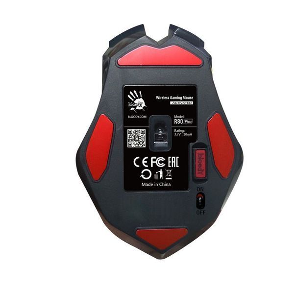 Миша ігрова бездротова Bloody R80 Plus Skull, чорна з малюнком фото