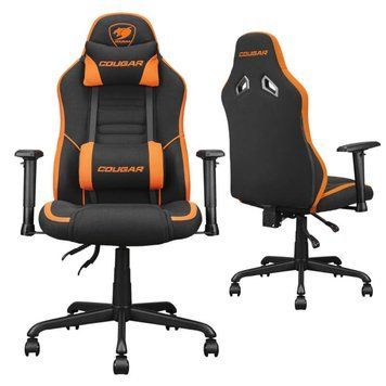 Геймерське крісло Cougar Fusion SF тканина 2D підлокітники Tilt нахил 130&deg; ергономічна підтримка до 120 кг чорне фото