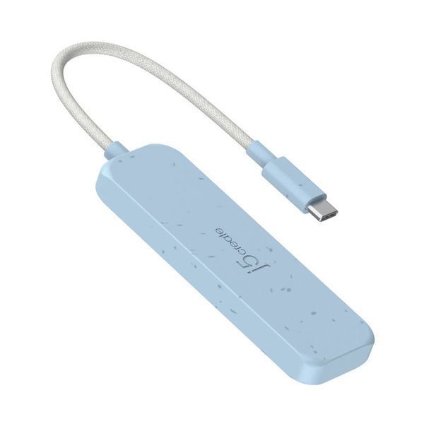USB-хаб J5create JCH345EC-N USB-C на 4 USB-C, блакитний
