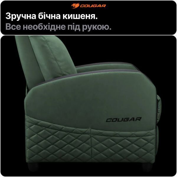 Игровое кресло-диван Cougar Ranger Elite Army Green ткань реклайнер подставка для ног наклон до 160&deg; до 135 кг фото