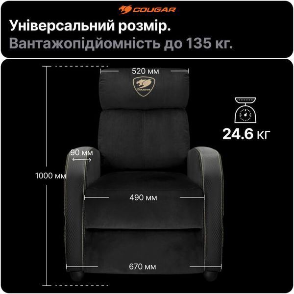 Игровое кресло-диван Cougar Ranger Elite Gold ткань реклайнер подставка для ног наклон до 160&deg; до 135 кг фото