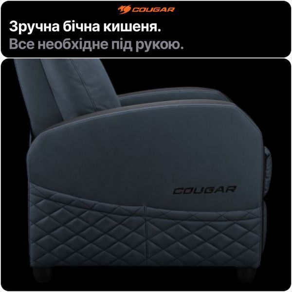 Игровое кресло-диван Cougar Ranger Elite Navy Blue ткань реклайнер подставка для ног наклон до 160&deg; до 135 кг фото