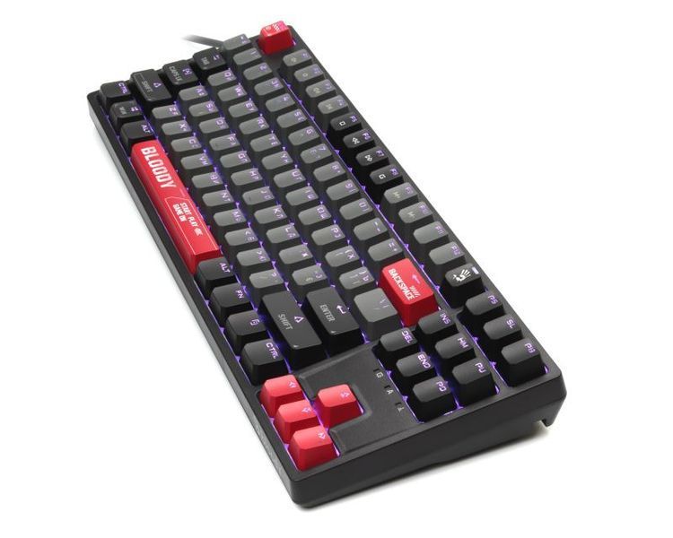 Механічна ігрова клавіатура Bloody S87 Energy Red TKL, чорна фото