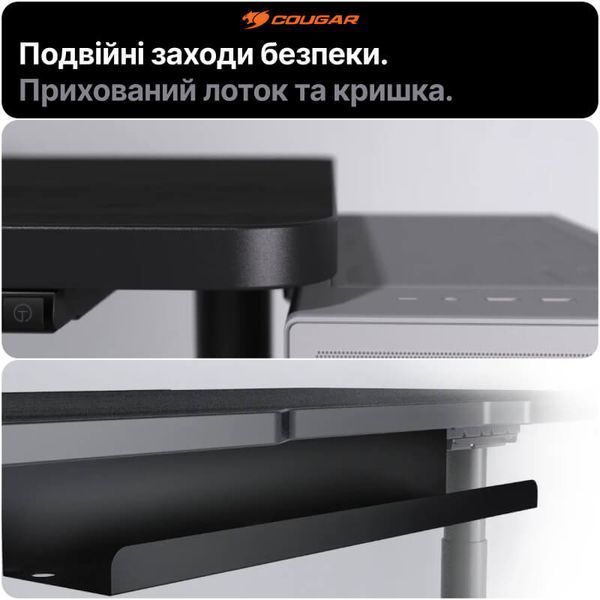 Стіл з електричним регулюванням висоти Cougar E-Odyssey 73-118 см геймерський стіл 150x70 см кабель-менеджмент до 100 кг фото