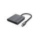 Адаптер Cablexpert A-CM-HDMIFDPF-01 USB-C на HDMI і DisplayPort, сірий фото 1