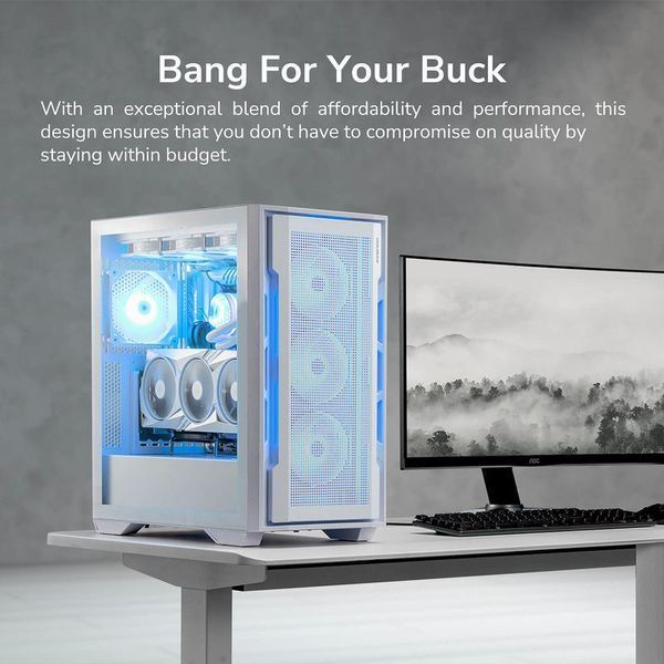 Корпус игровой Cougar Uniface RGB Mid Tower, белый фото