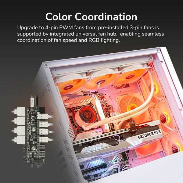 Корпус игровой Cougar Uniface RGB Mid Tower, белый фото