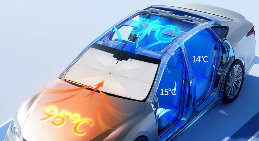 Парасолька для авто JoyPoint з вирізом під дзеркало заднього виду